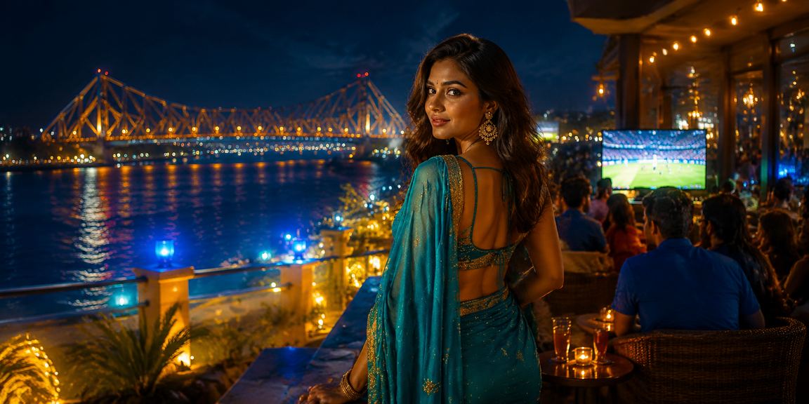 Kolkata Howrah Bridge view with cricket betting engagement