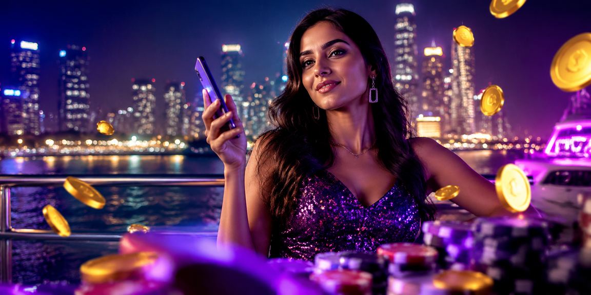 Mumbai mobile payment neon lights at night